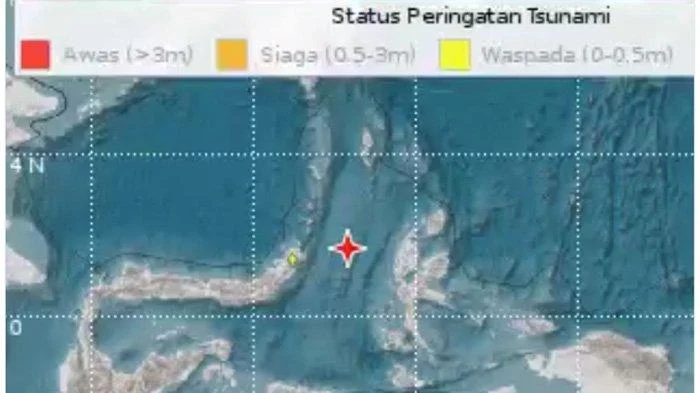 Gempa Magnitudo 7,6 di Laut Maluku Utara Picu Peringatan Tsunami