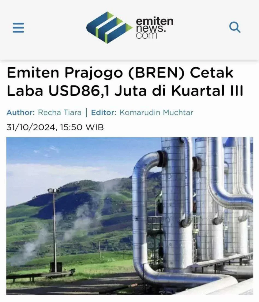 Green Era Energi Lepas 350 Juta Saham Barito Renewables Energi, Likuiditas BREN Meningkat Tajam