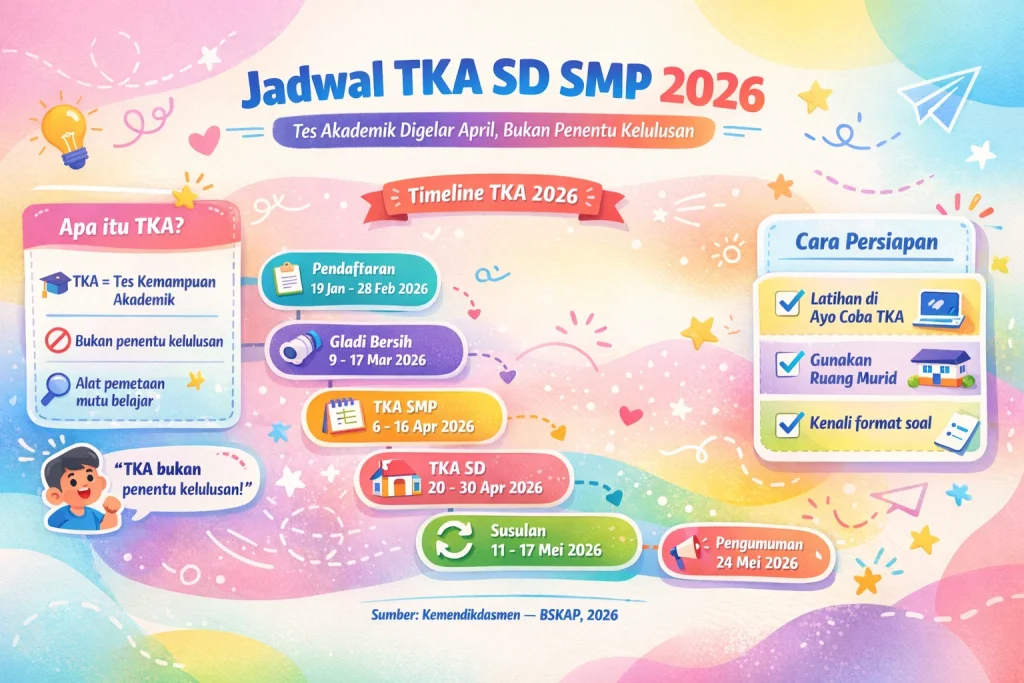 Jadwal Tes Kemampuan Akademik (TKA) 2026 untuk SD dan SMP: Waktu, Materi, dan Simulasi Persiapan