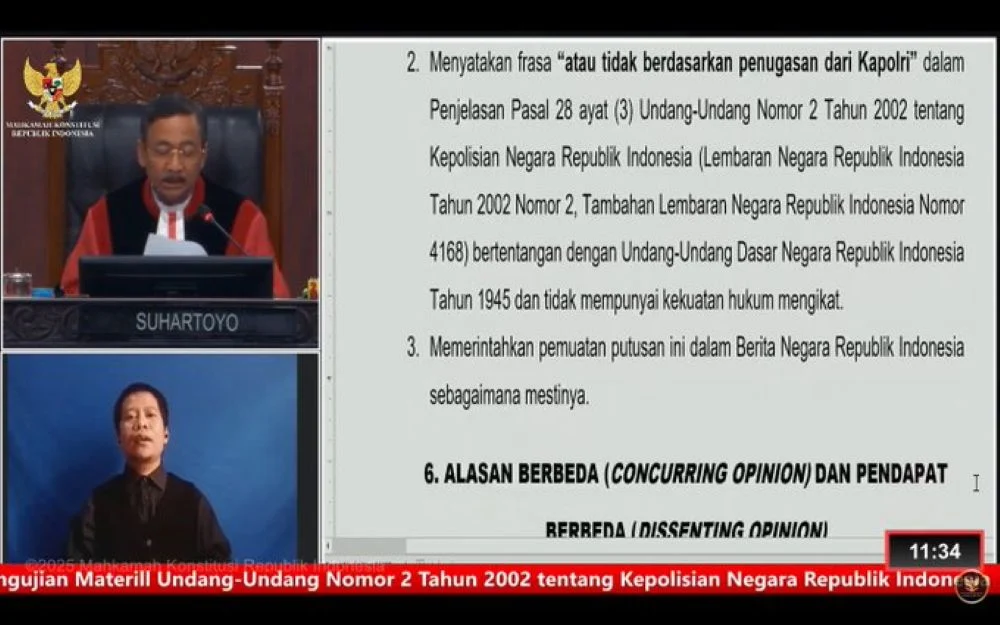 Mahkamah Konstitusi Tolak Gugatan Masa Jabatan Kapolri, Permohonan Dinilai Kabur