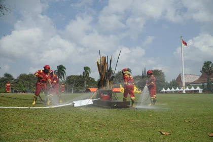 Polda Sumsel Gelar Simulasi Sispamkota & Karhutla, Dorong OKI Aman-Bebas Asap 2026