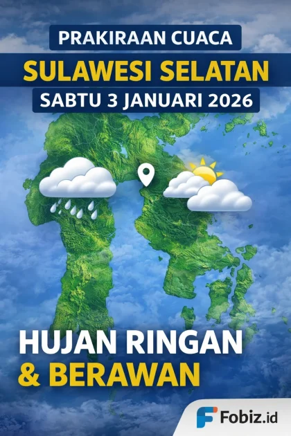 Prakiraan Cuaca Sulsel 10 April 2026: Makassar Berawan Sepanjang Hari dengan Hujan Ringan Sore