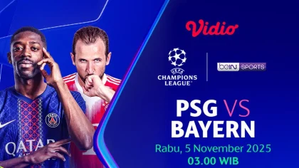 Siaran Langsung PSG vs Bayern Munchen Leg 1 Semifinal UCL 2026 di beIN Sports 1