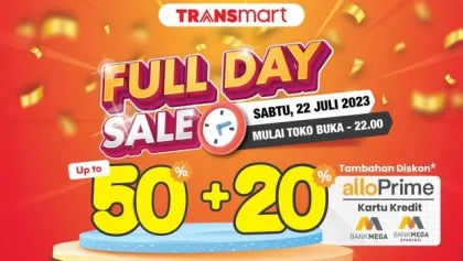 Transmart Full Day Sale: Diskon 50% + 20% Khusus Minggu Ini, Jangan Lewatkan!