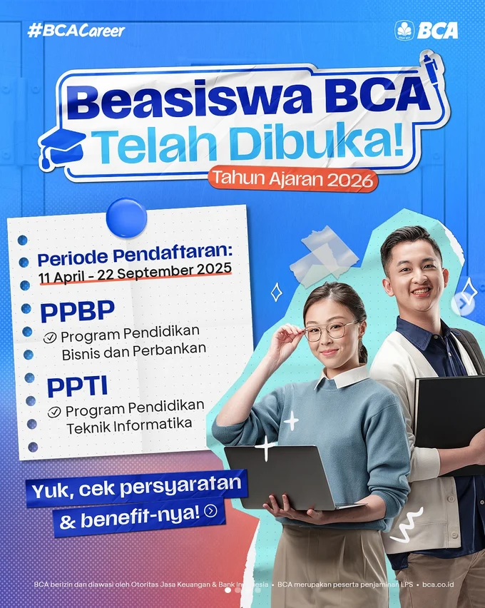 Beasiswa BCA Finance Peduli Tahun 2026: Bantuan Kuliah 3,5 Juta per Semester
