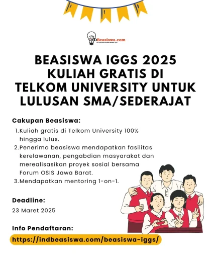 Beasiswa Telkom University untuk Lulusan SMA SMK Sederajat Tahun 2024, 2025, 2026