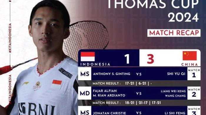 China Raih Gelar Juara Thomas Cup 2026 Usai Kalahkan Perancis 3-1