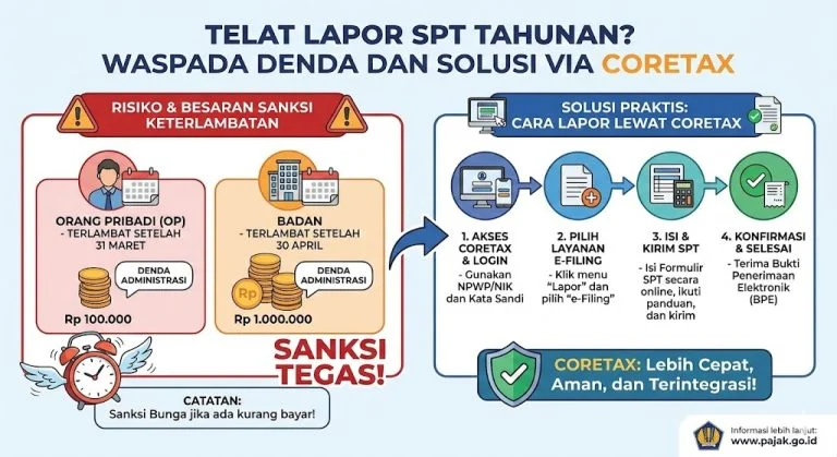 Denda SPT Telat: Wajib Pajak Siap Ditagih Coretax, Denda Hingga Rp1 Juta