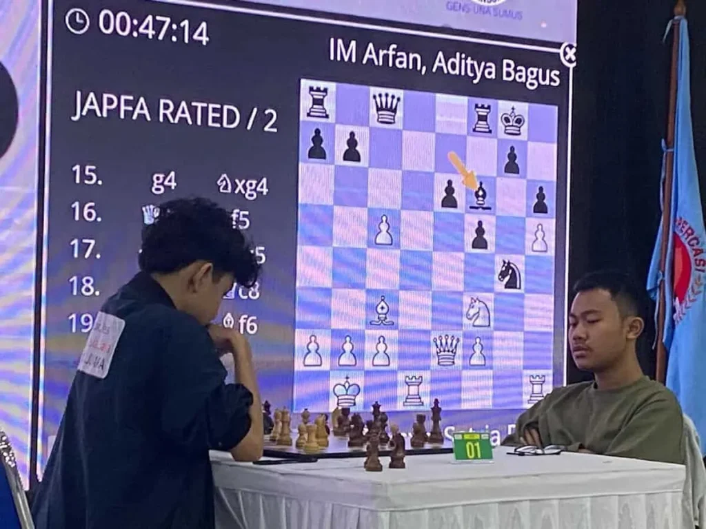 Duel Sengit Muhammad Lutfi dan Satria Duta di Turnamen JAPFA FIDE Rated 2026