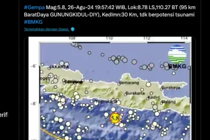Gempa Magnitudo 2,5 Guncang Gunungkidul DIY, Tidak Berpotensi Tsunami