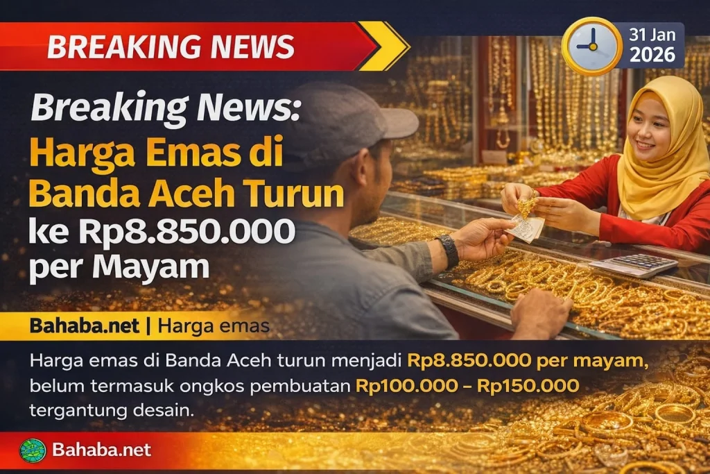 Harga Emas di Banda Aceh Turun Signifikan Hari Ini 13 Mei 2026