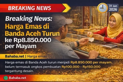 Harga Emas di Banda Aceh Turun Signifikan Hari Ini 13 Mei 2026