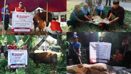 Himpunan Kerukunan Tani Indonesia Berbagi Daging Kurban ke Panti Asuhan Tebet