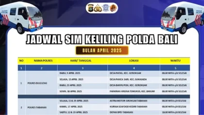 Jadwal SIM Keliling di Bali Selasa 19 Mei, Cek Lokasinya Sekarang