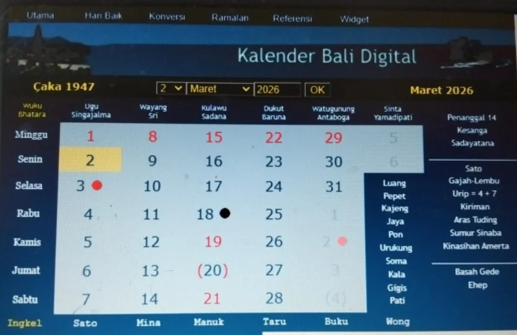 Kalender Bali Senin (18/5): Waktu Baik untuk Menikah dan Membangun