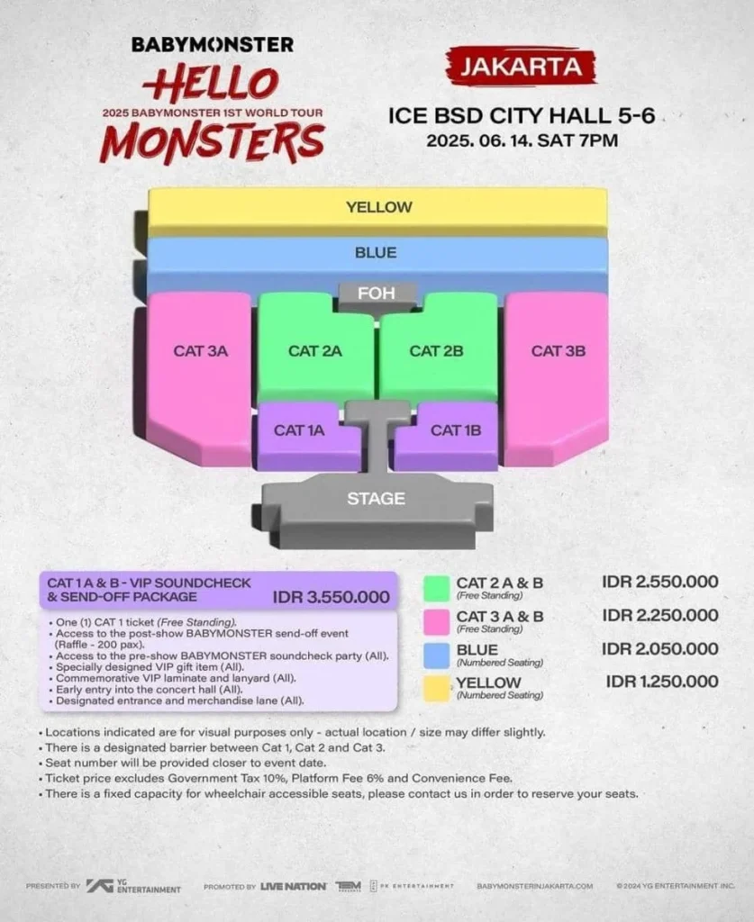 Konser BABYMONSTER di Jakarta 2026: Harga Tiket dan Seat Plan