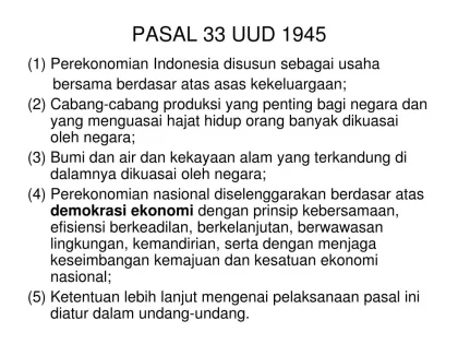Pengawasan Ekspor Diperkuat untuk Jalankan Pasal 33 UUD 1945