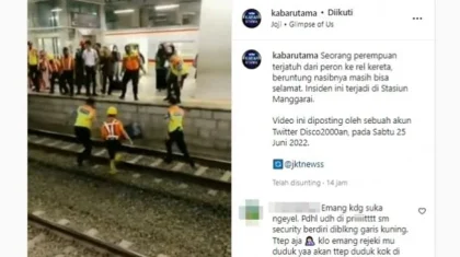 Penumpang Wanita Jatuh dari Peron Stasiun Manggarai, Dibawa ke RS PGI Cikini