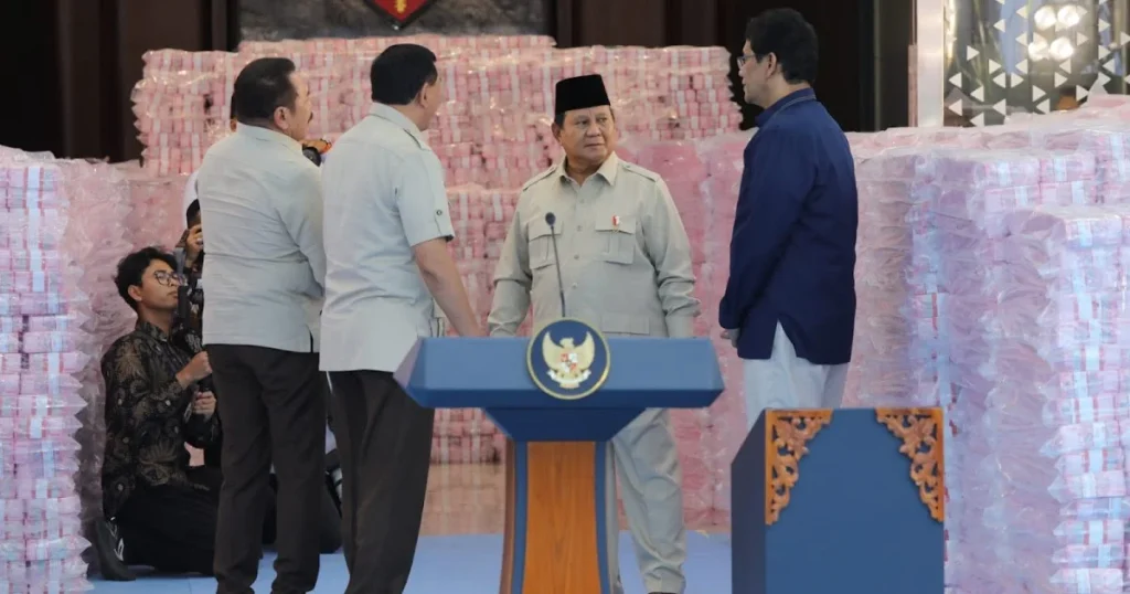 Prabowo Hadir di Penyerahan Uang Rp10,27 Triliun oleh Satgas PKH
