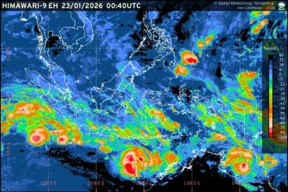 Prakiraan Cuaca Ibu Kota Provinsi se-Indonesia, 23 Mei