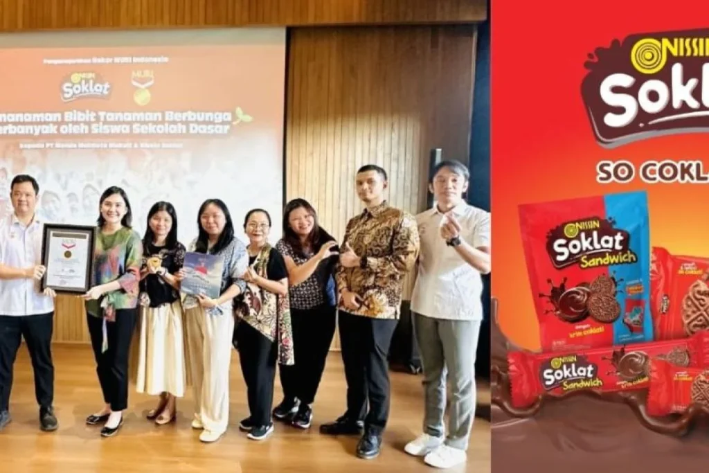 Rekor MURI: Ribuan Siswa SD Tanam Bunga Bersama Nissin Soklat dan PT Monde Mahkota Biskuit