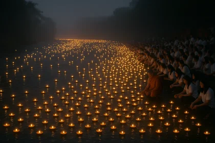 Ritual Larung Pelita Purnama Sidhi di Sungai Progo, Borobudur
