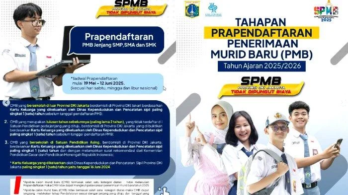 Tata Cara Prapendaftaran SPMB DKI Jakarta 2026 SMP-SMA, Ini Langkahnya