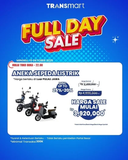 Transmart Gelar Promo Full Day Sale dengan Diskon Gede untuk Sepeda Listrik