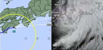 Badai Tropis Jangmi Membuat Jepang Dikepung Gelap