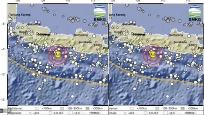 Gempa Magnitudo 2,7 Mengguncang Cilacap Jawa Tengah