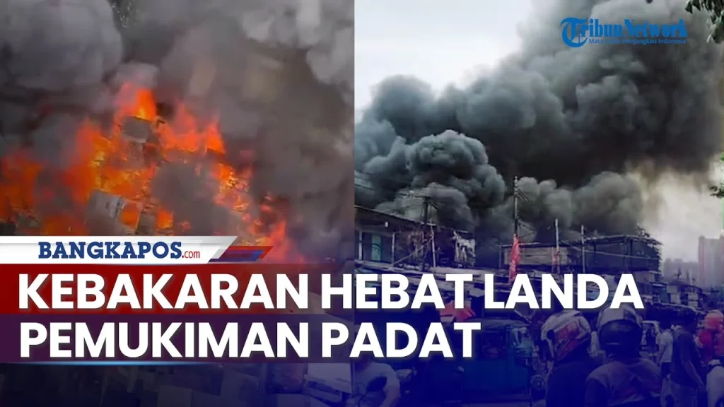 Kebakaran Hebat Melanda Pasar Jiung Kemayoran, Upaya Pemadaman Terus Dilakukan