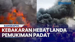 Kebakaran Hebat Melanda Pasar Jiung Kemayoran, Upaya Pemadaman Terus Dilakukan