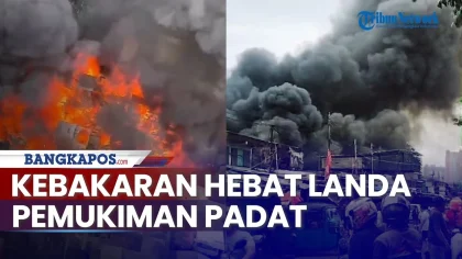 Kebakaran Hebat Melanda Pasar Jiung Kemayoran, Upaya Pemadaman Terus Dilakukan