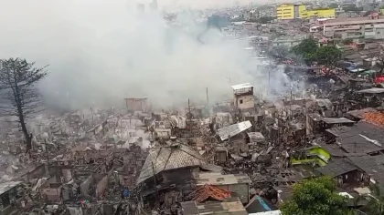Kebakaran Melanda Permukiman Padat Penduduk di Jakarta Pusat
