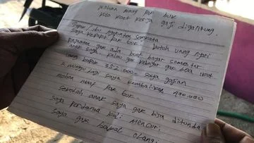 Maling di Mojokerto Meninggalkan Surat Maaf Setelah Mencuri Uang Sekolah Anak