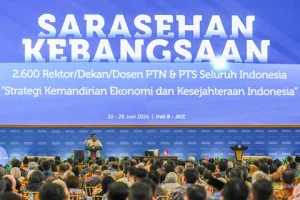 Prabowo Hadiri Sarasehan Kebangsaan di JCC, Tekankan Pentingnya Kemandirian Nasional