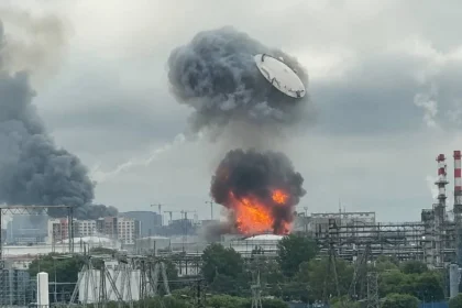 Serangan Drone Ukraina Membakar Kilang Minyak di Moskow, Rusia