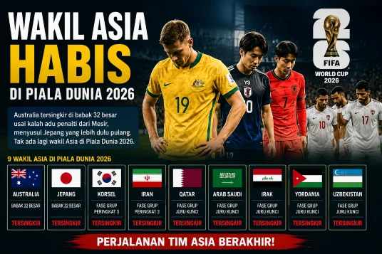 Piala Dunia 2026: Wakil Asia Resmi Habis Setelah Australia Kalah dari Mesir