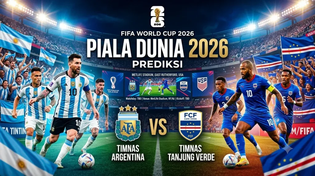 Prediksi Argentina Kontra Tanjung Verde di Babak 32 Besar Piala Dunia 2026